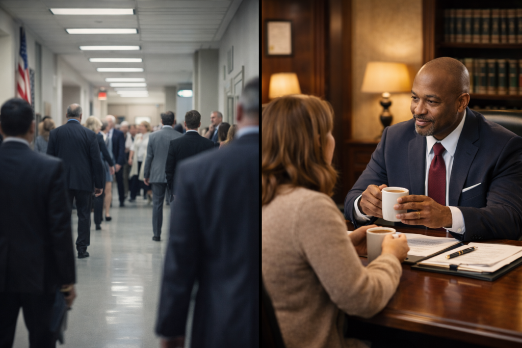 Comparison between the Georgia Child Support Office and a private Atlanta child support attorney.